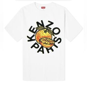 NWT Kenzo Big Orange Graphic Classic T-shirt Off White SZ Medium